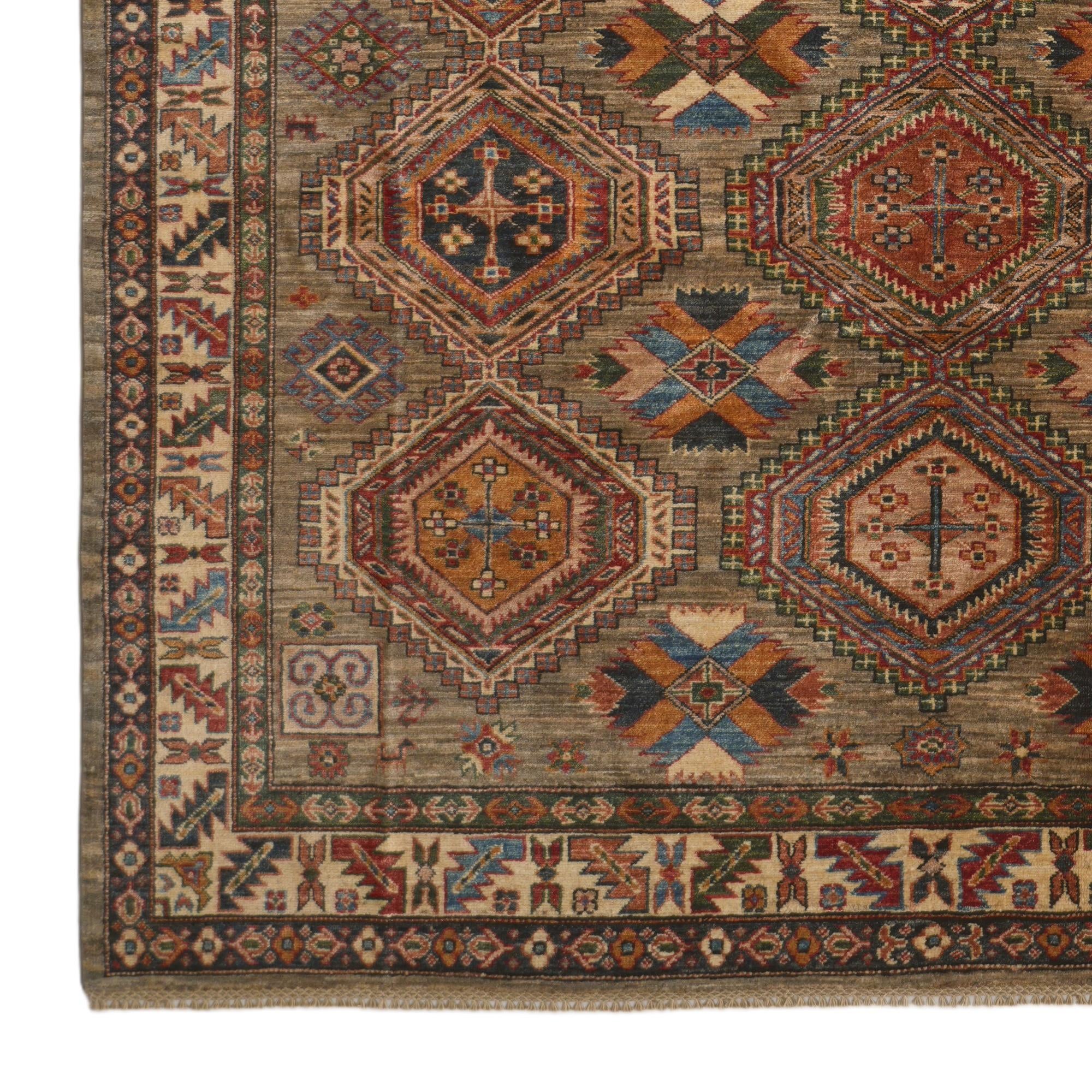 6' 8 x 10' Hand Knotted Kazak Rug
