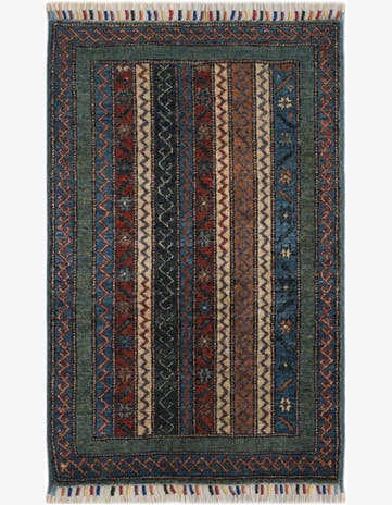 2' x 3' 1 Hand Knotted Kazak Rug