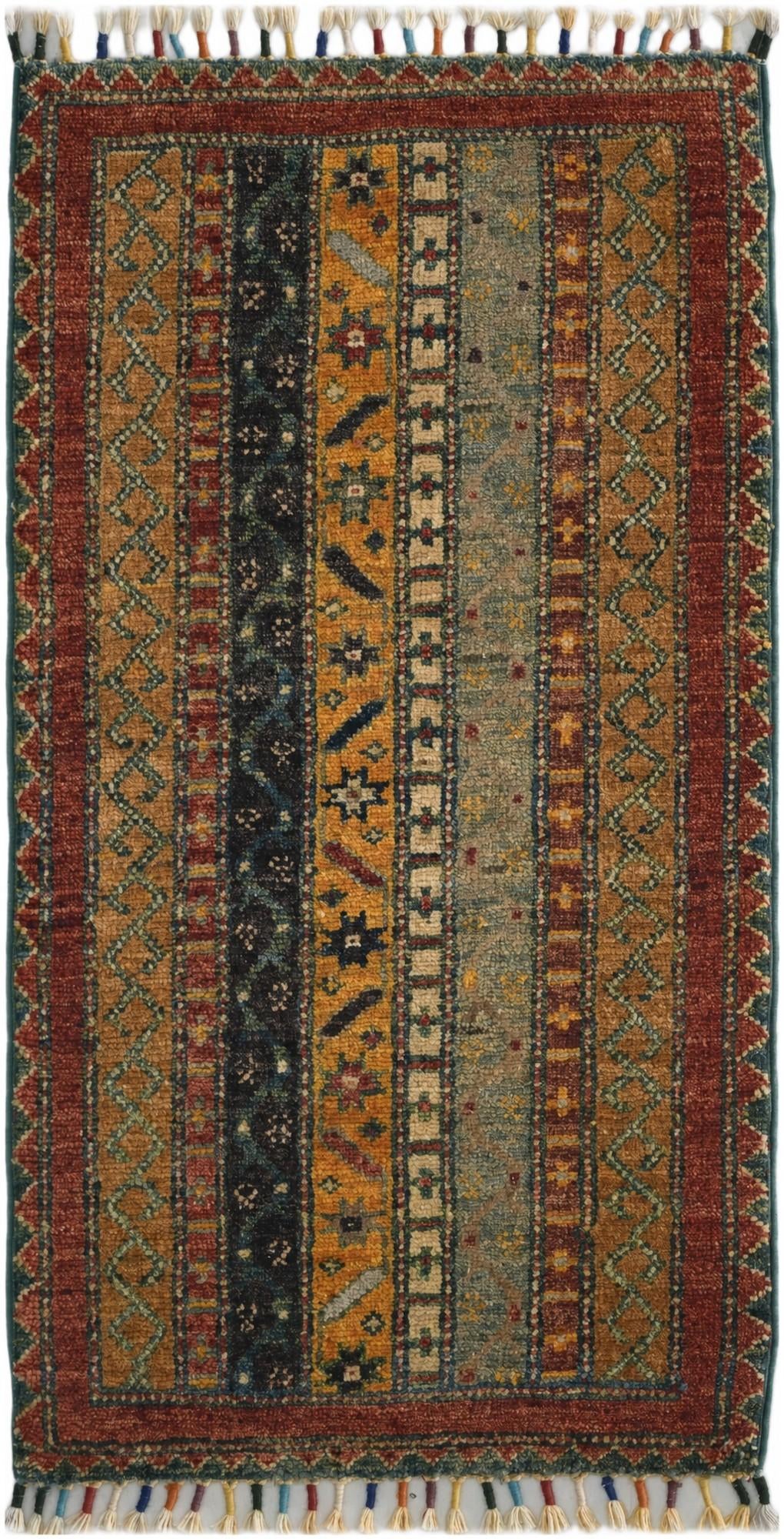 1' 7 x 3' 2 Hand Knotted Kazak Rug