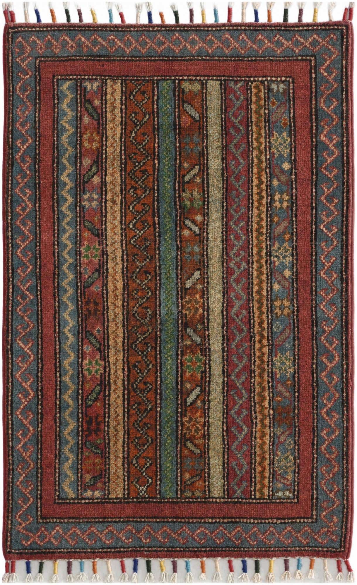 1' 10 x 3' Hand Knotted Kazak Rug