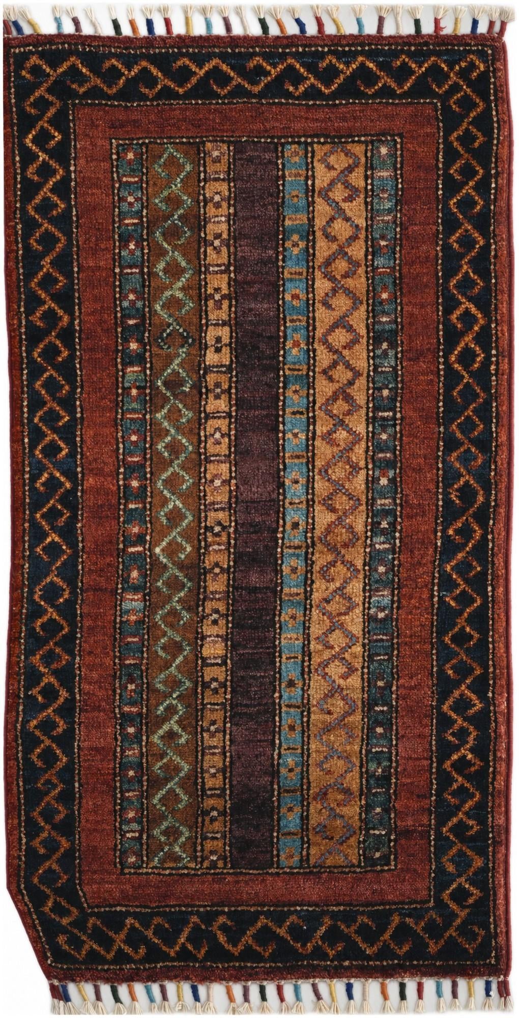 1' 7 x 3' 3 Hand Knotted Kazak Rug