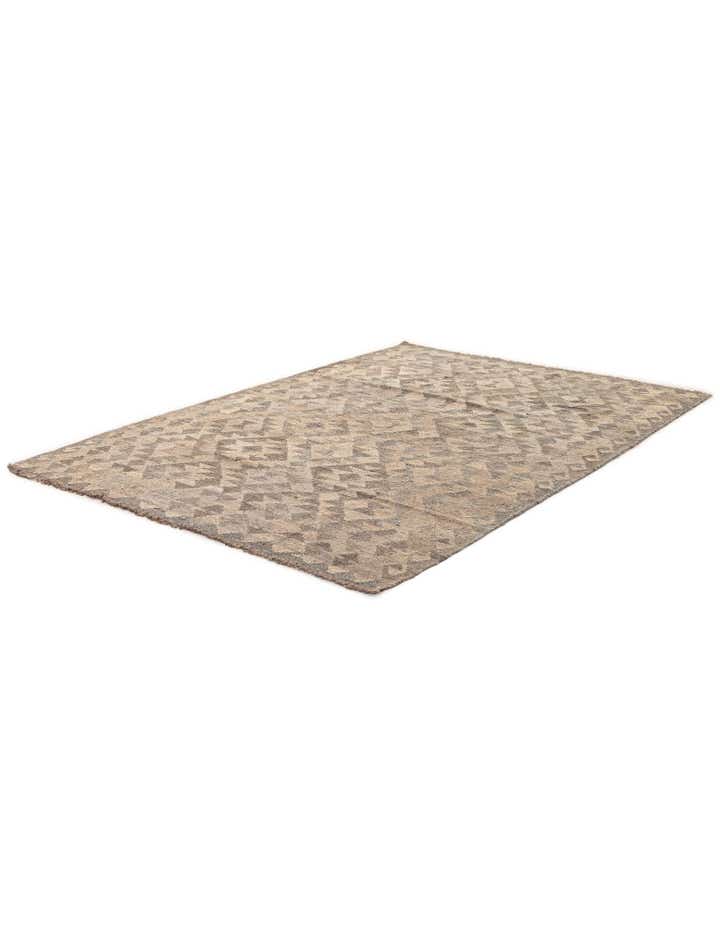 4' x 5' 10 Hand Woven Kilim Maymana Wool Rug