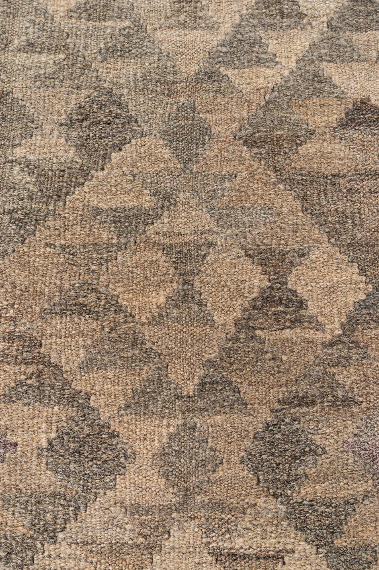 4' x 5' 10 Hand Woven Kilim Maymana Wool Rug