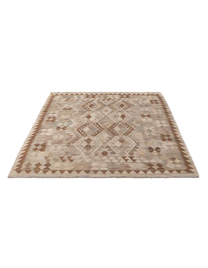 4' 6 x 5' 11 Hand Woven Kilim Maymana Wool Rug