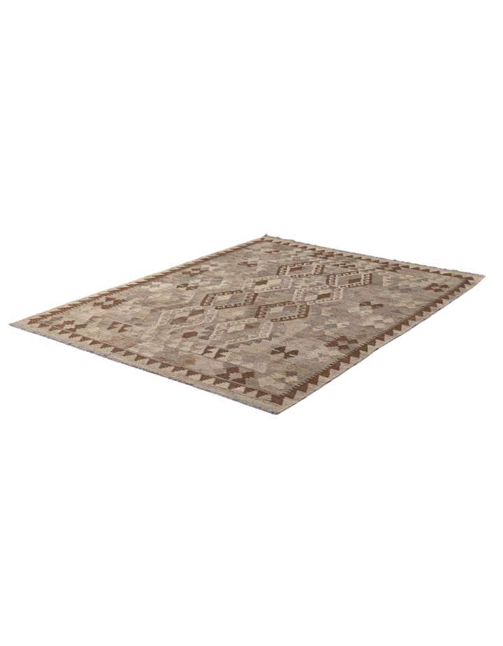 4' 6 x 5' 11 Hand Woven Kilim Maymana Wool Rug