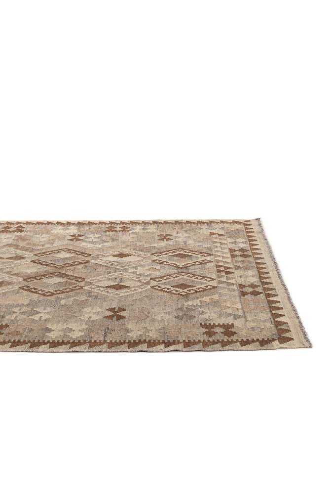 4' 6 x 5' 11 Hand Woven Kilim Maymana Wool Rug