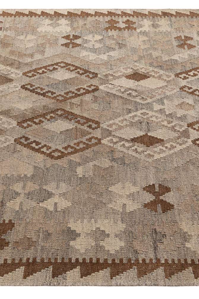 4' 6 x 5' 11 Hand Woven Kilim Maymana Wool Rug