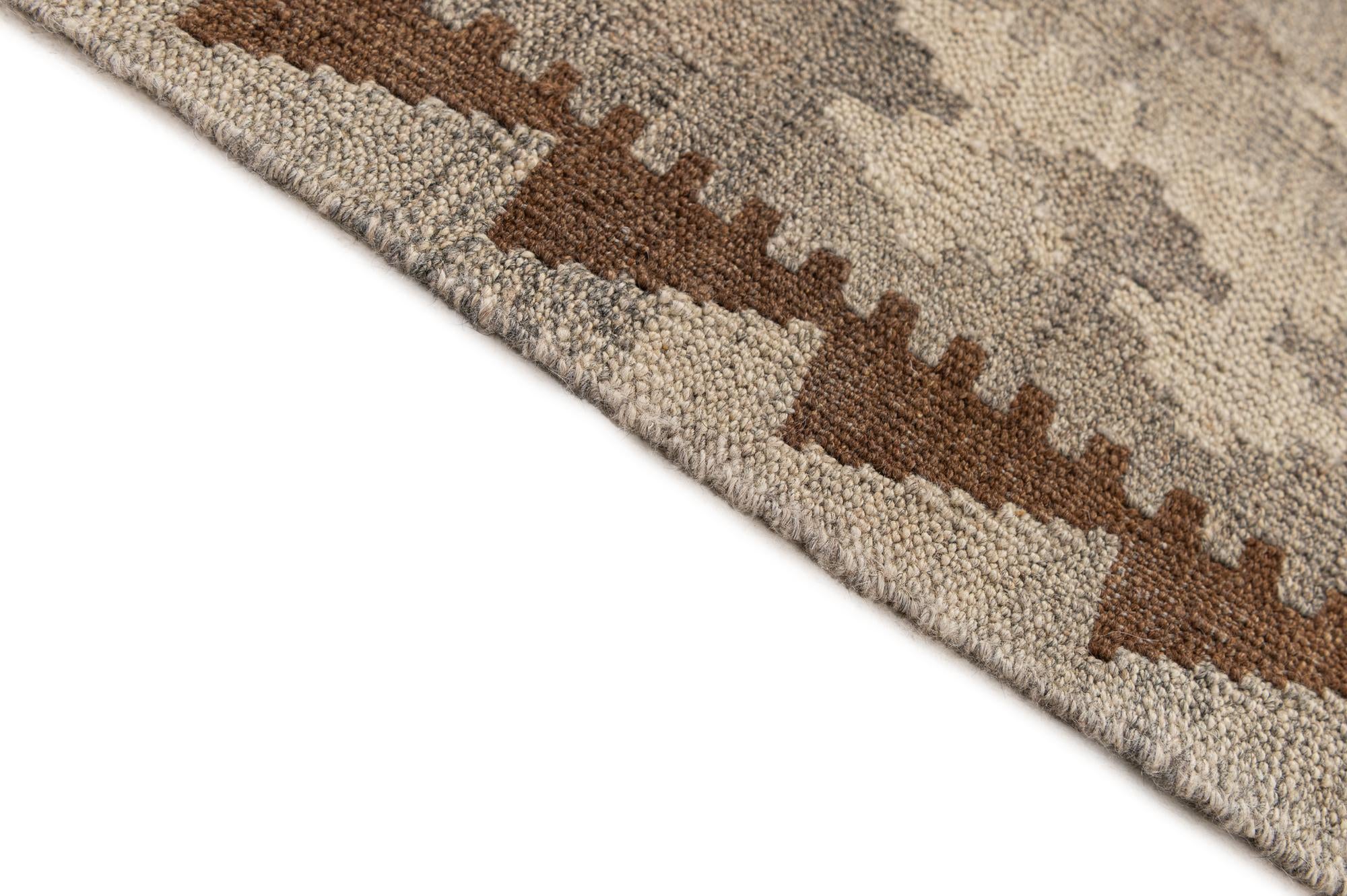 4' 6 x 5' 11 Hand Woven Kilim Maymana Wool Rug