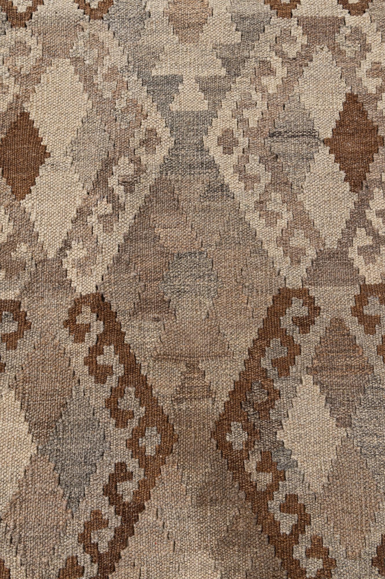 4' 6 x 5' 11 Hand Woven Kilim Maymana Wool Rug