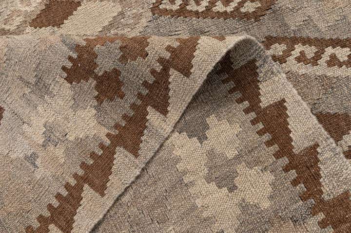 4' 6 x 5' 11 Hand Woven Kilim Maymana Wool Rug