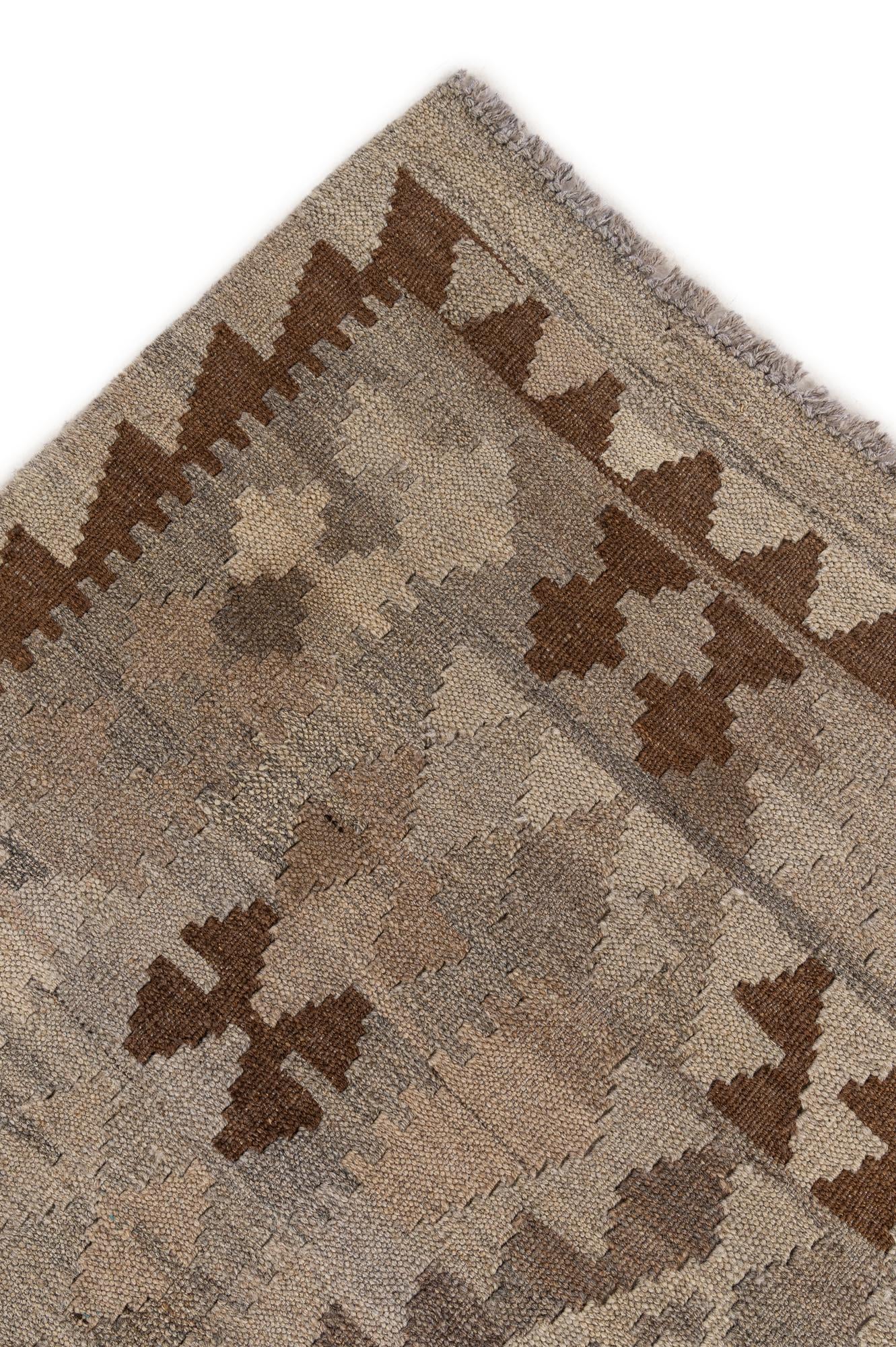 4' 6 x 5' 11 Hand Woven Kilim Maymana Wool Rug