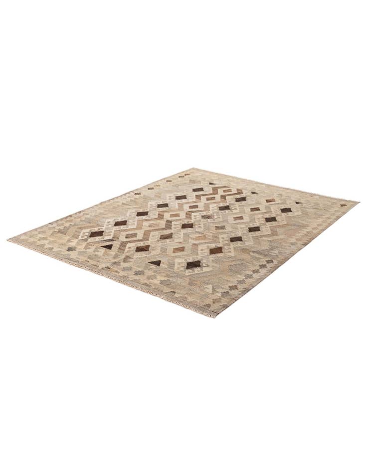 Detail image of 5' 3 x 6' 9  Hand Woven Kilim Maymana Wool Rug