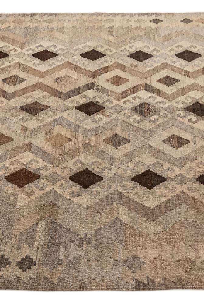 5' 3 x 6' 9 Hand Woven Kilim Maymana Wool Rug