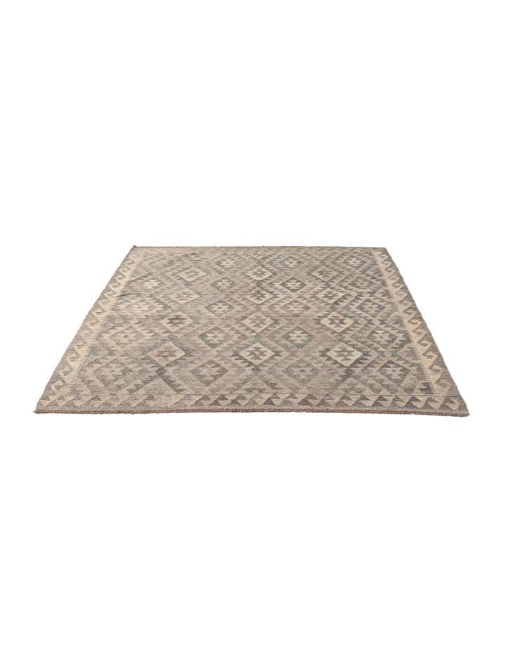 5' 3 x 6' 6 Hand Woven Kilim Maymana Wool Rug