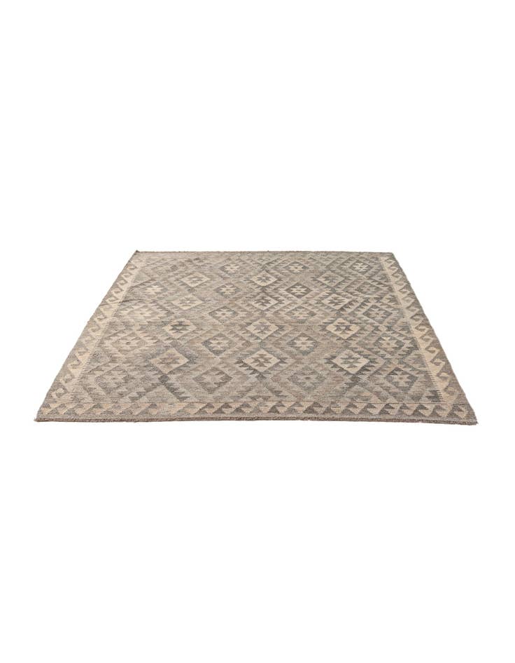 Detail image of 5' 3 x 6' 6 Hand Woven Kilim Maymana Wool Rug