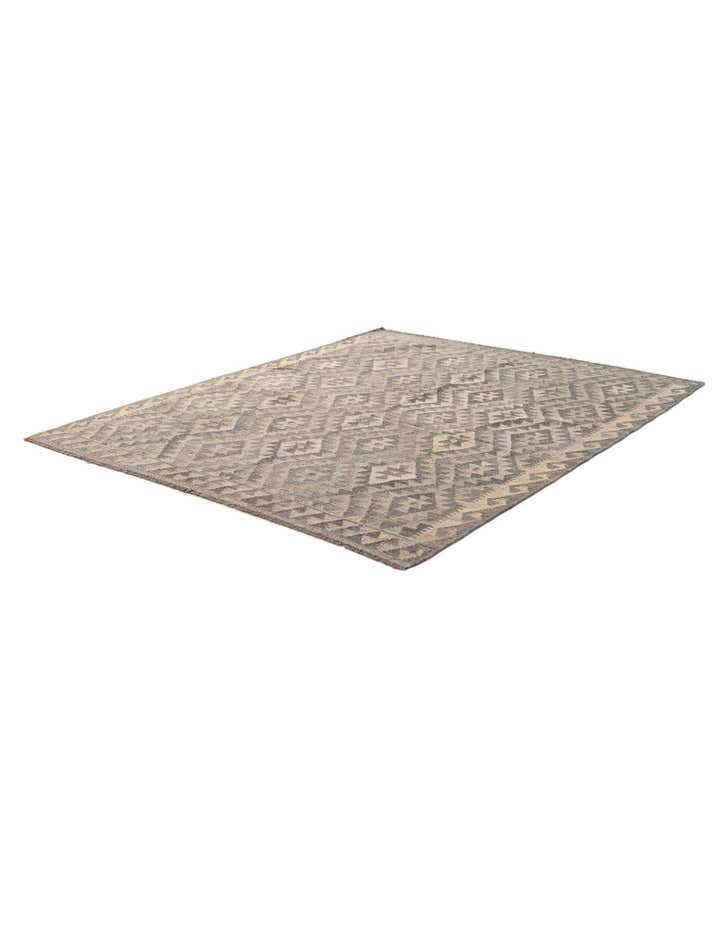 5' 3 x 6' 6 Hand Woven Kilim Maymana Wool Rug