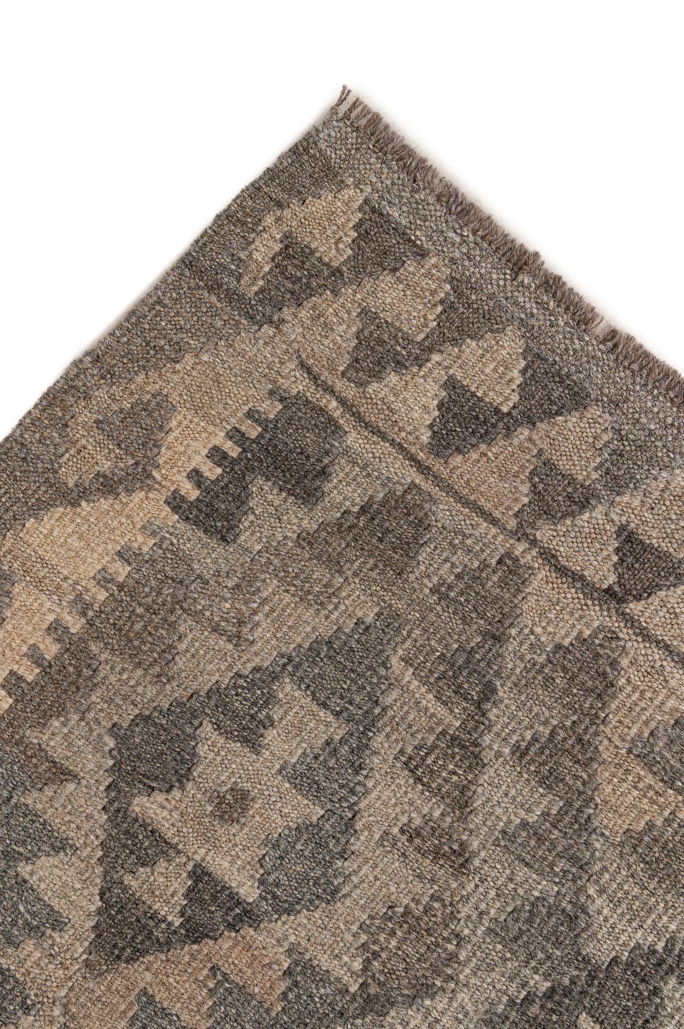 5' 3 x 6' 6 Hand Woven Kilim Maymana Wool Rug