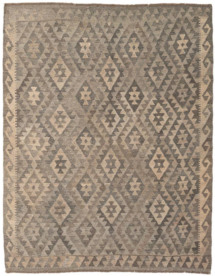 Detail image of 5' 3 x 6' 6 Hand Woven Kilim Maymana Wool Rug