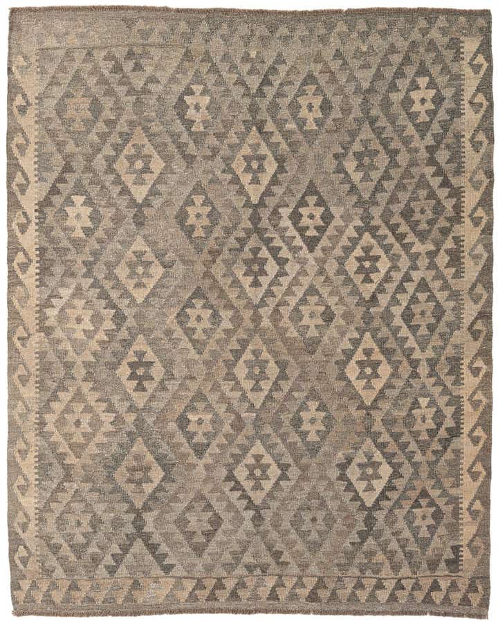 5' 3 x 6' 6 Hand Woven Kilim Maymana Wool Rug