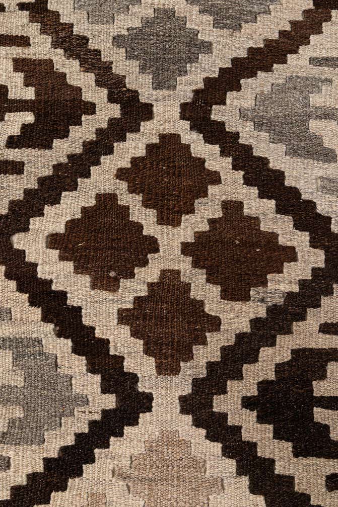 6' 9 x 9' 8 Hand Woven Kilim Maymana Wool Rug