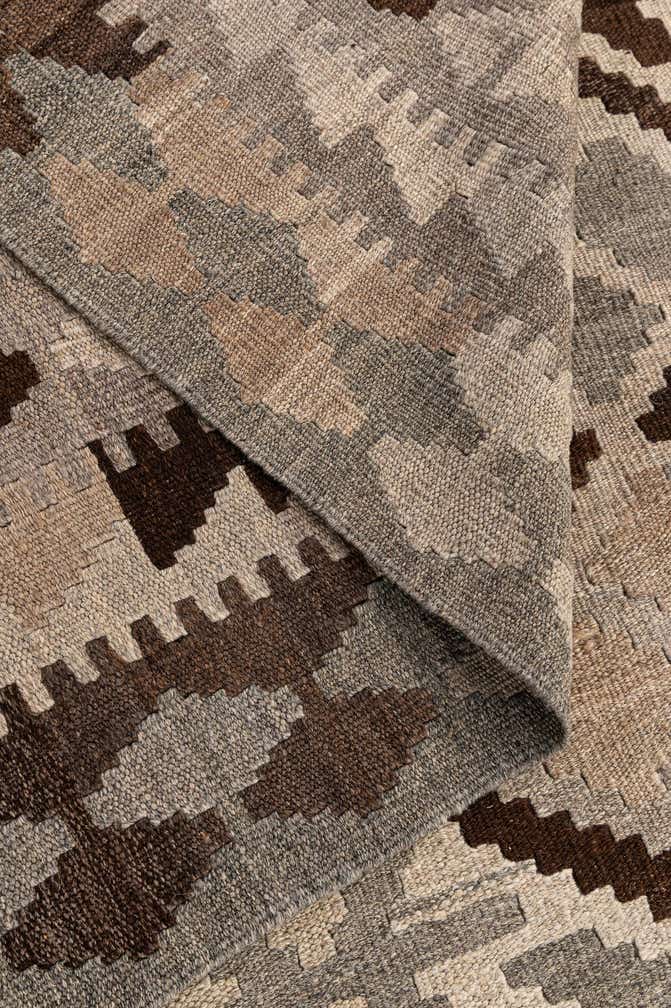 6' 9 x 9' 8 Hand Woven Kilim Maymana Wool Rug