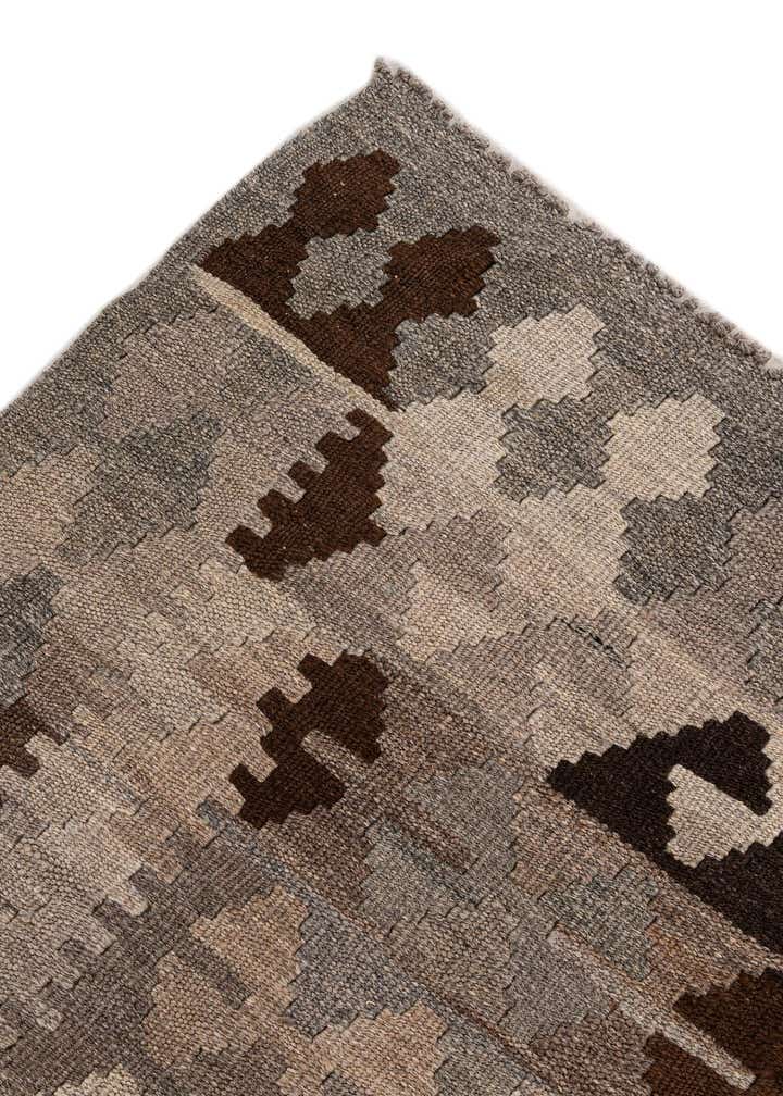 6' 9 x 9' 8 Hand Woven Kilim Maymana Wool Rug