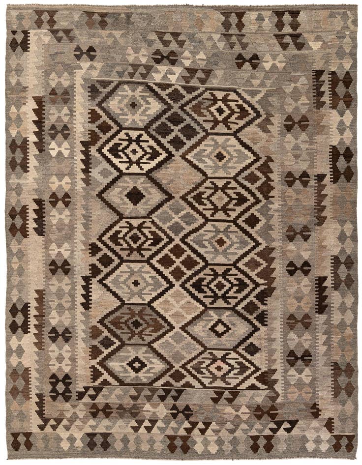 Detail image of 6' 9 x 9' 8 Hand Woven Kilim Maymana Wool Rug