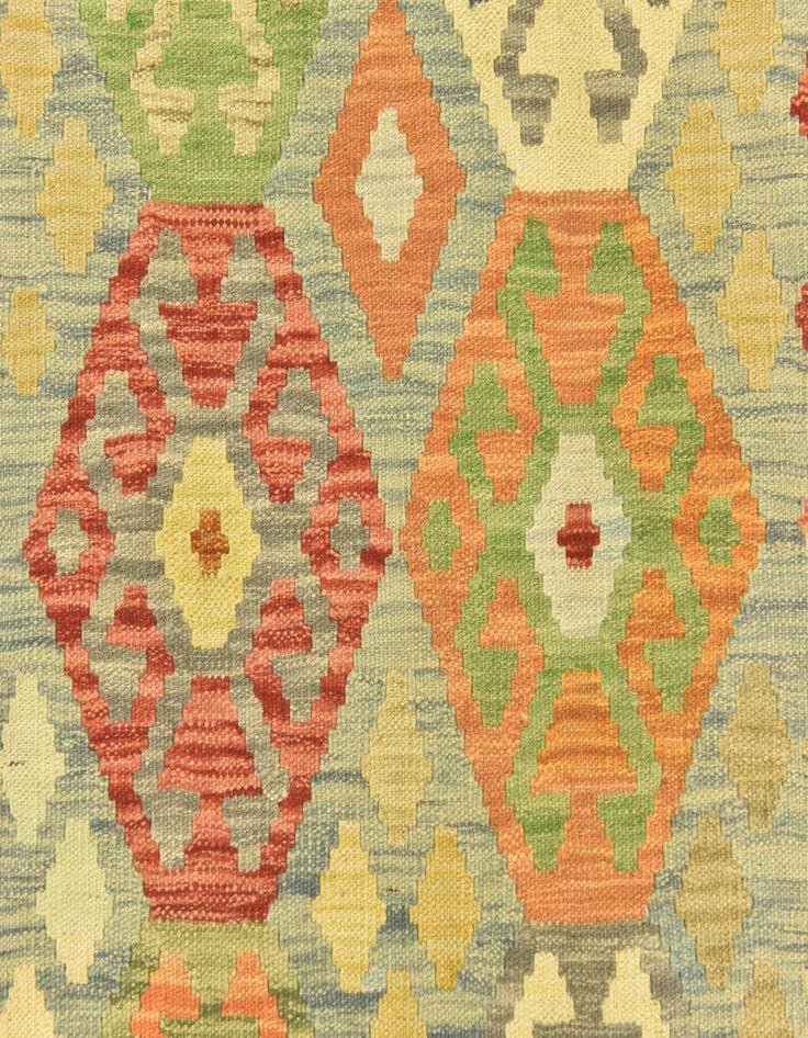 Detail image of 2' 10 x 4' 2 Hand Woven Kilim Maymana Wool Rug