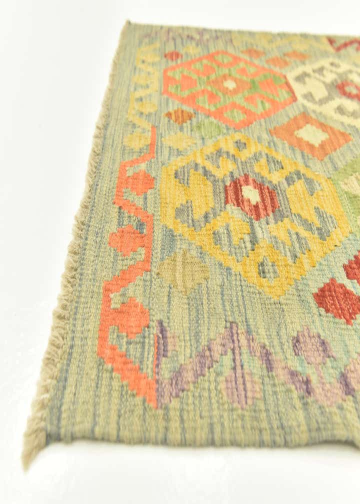 2' 10 x 4' 2 Hand Woven Kilim Maymana Wool Rug