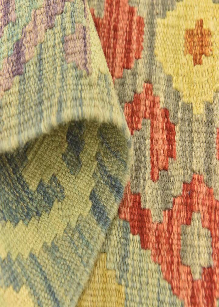 2' 10 x 4' 2 Hand Woven Kilim Maymana Wool Rug