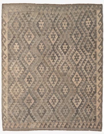 5' 3 x 6' 6 Hand Woven Kilim Maymana Wool Rug