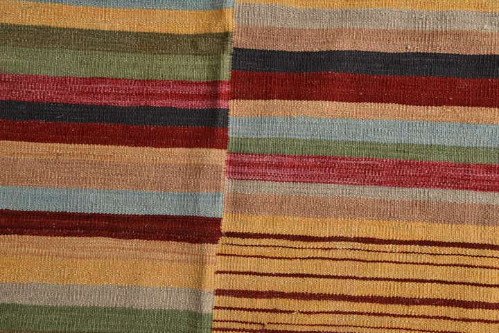 7' 1 x 9' 6 Hand Woven Kilim Modern Wool Rug