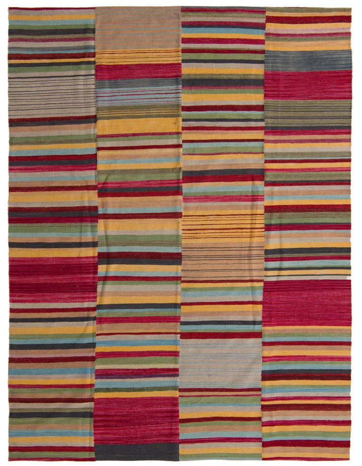 Detail image of 7' 1 x 9' 6 Hand Woven Kilim Modern Wool Rug