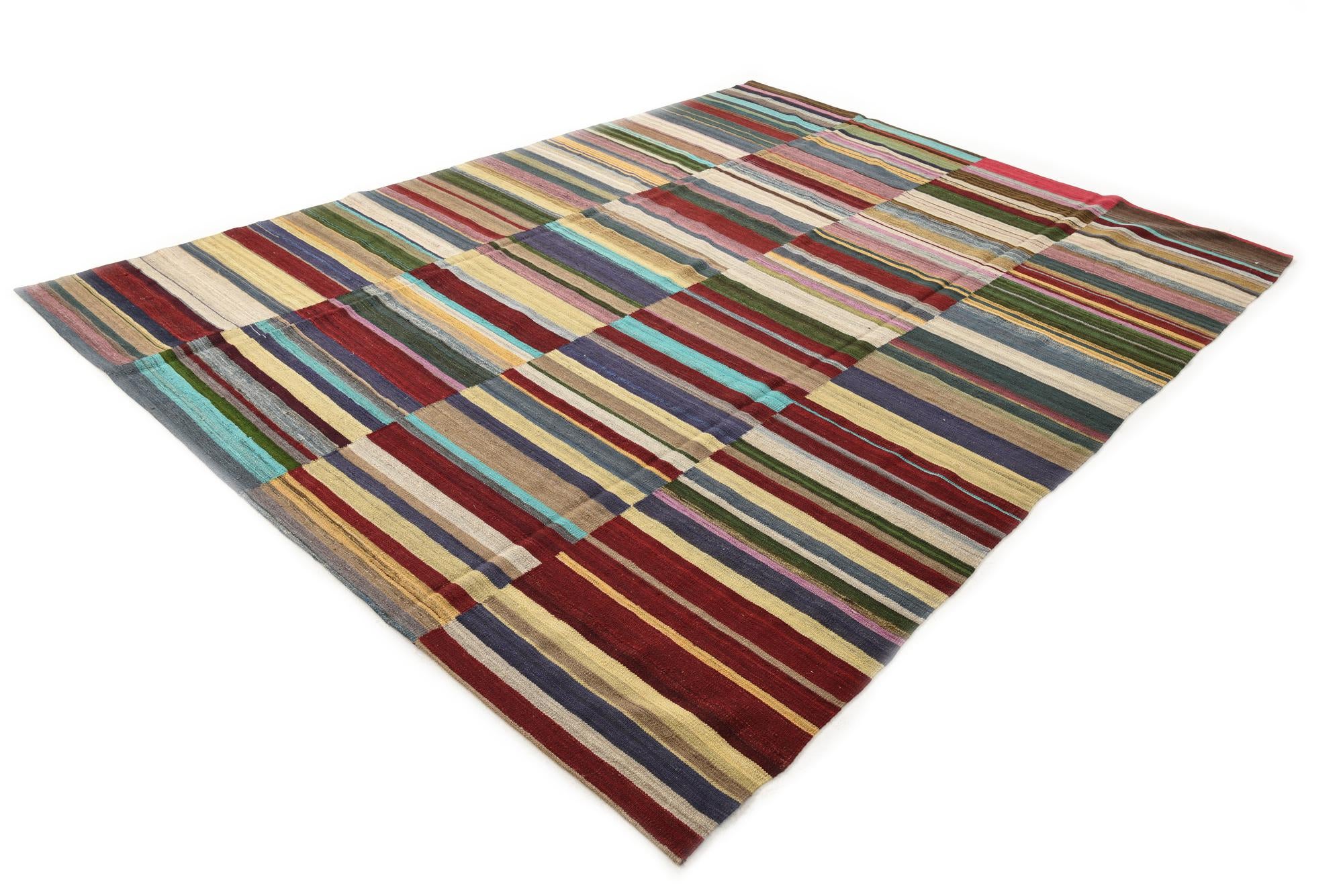8' 1 x 11' 2 Hand Woven Kilim Modern Wool Rug