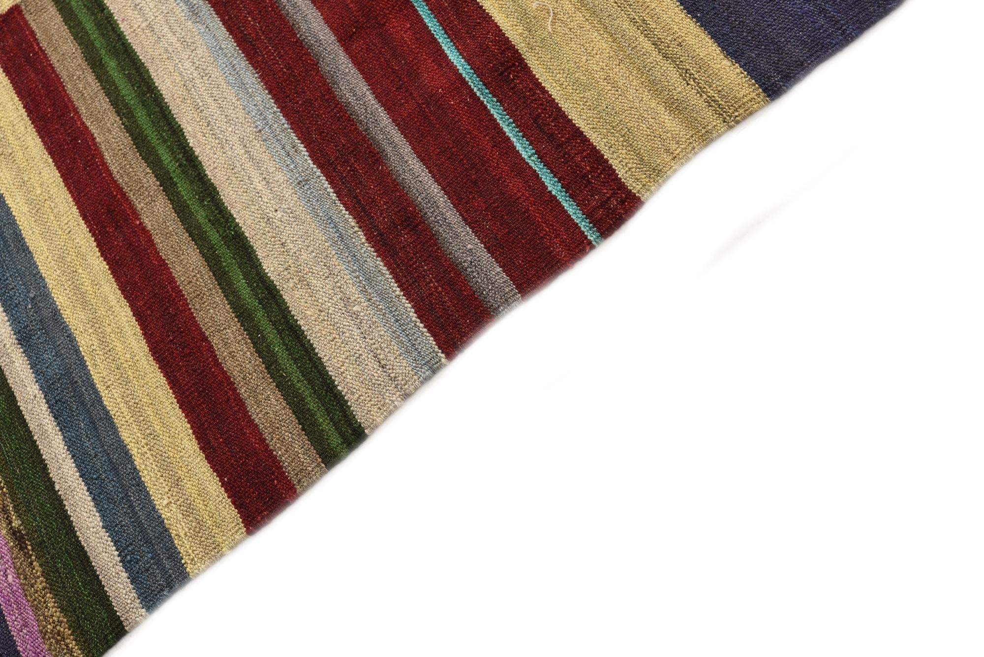 8' 1 x 11' 2 Hand Woven Kilim Modern Wool Rug