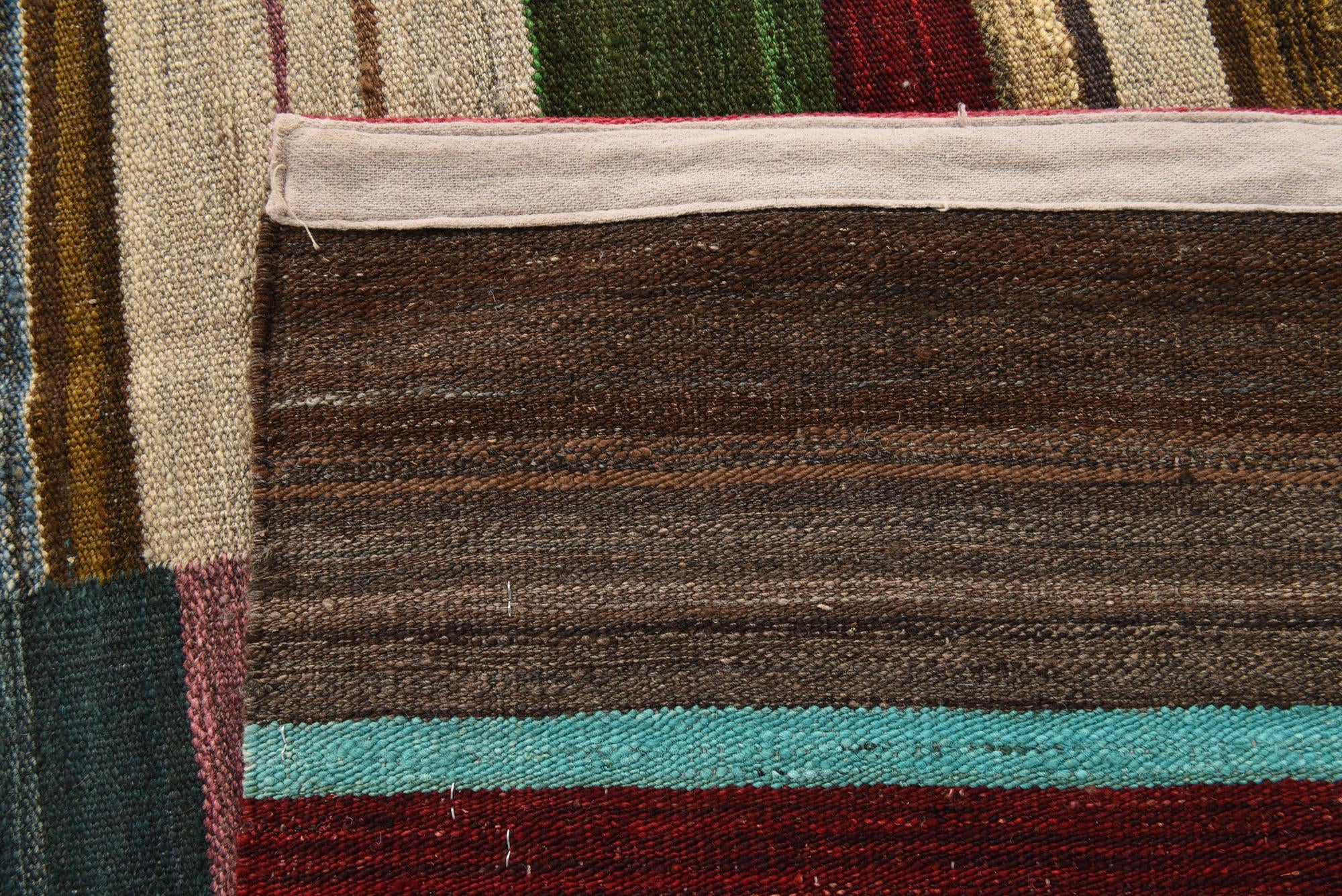 8' 1 x 11' 2 Hand Woven Kilim Modern Wool Rug
