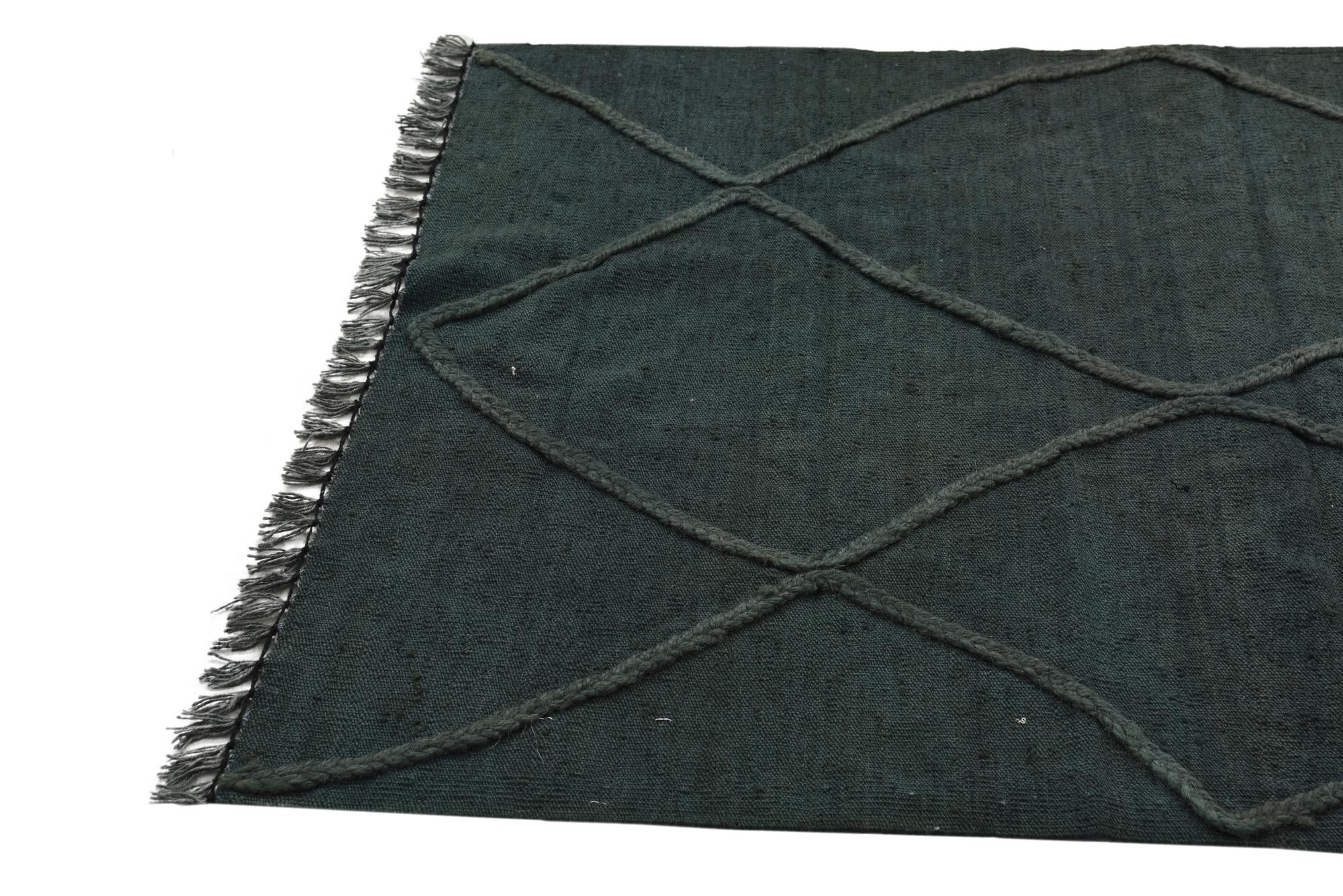 3' 5 x 4' 11 Hand Woven Kilim Modern Wool Rug