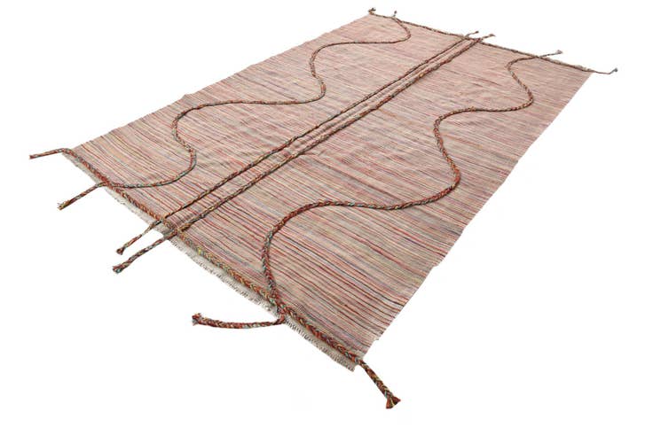 Detail image of 5' 2 x 8' 1 Hand Woven Kilim Modern Wool Rug
