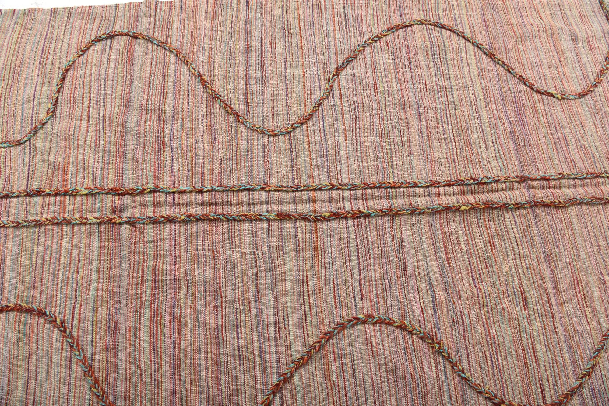 5' 2 x 8' 1 Hand Woven Kilim Modern Wool Rug
