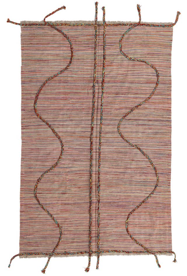 Detail image of 5' 2 x 8' 1 Hand Woven Kilim Modern Wool Rug