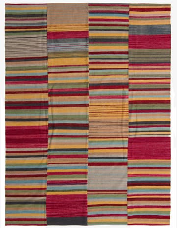 7' 1 x 9' 6 Hand Woven Kilim Modern Wool Rug