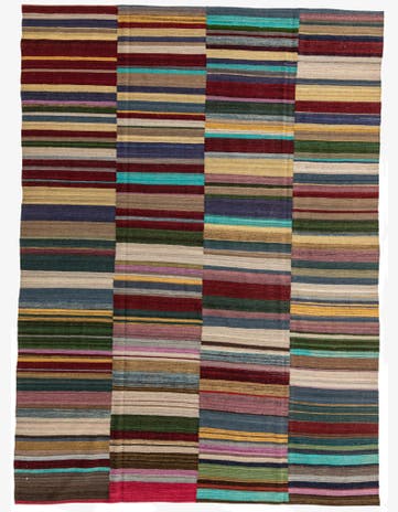 8' 1 x 11' 2 Hand Woven Kilim Modern Wool Rug