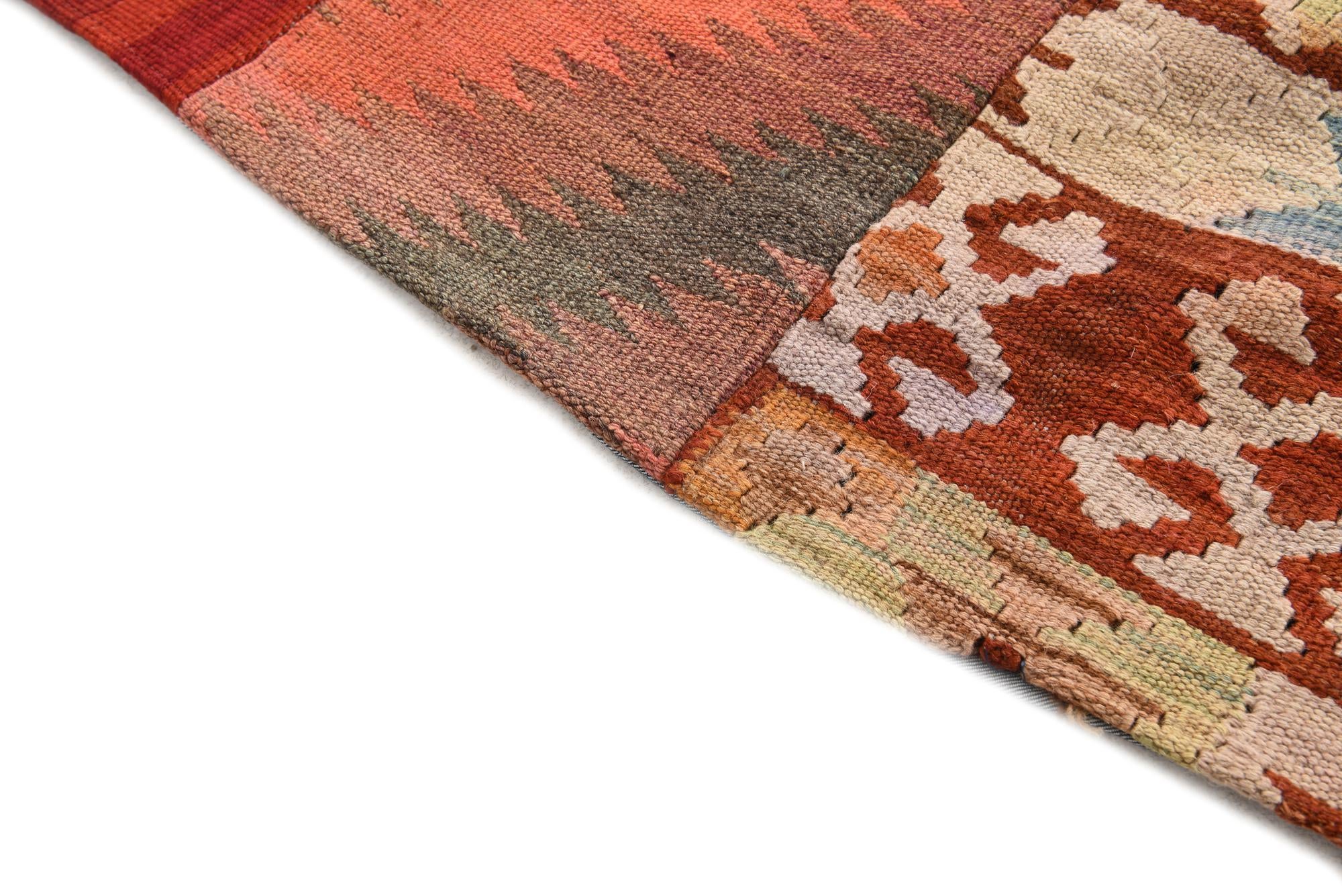 5' 1 x 6' 5 Hand Woven Kilim Patchwork Wool Rug