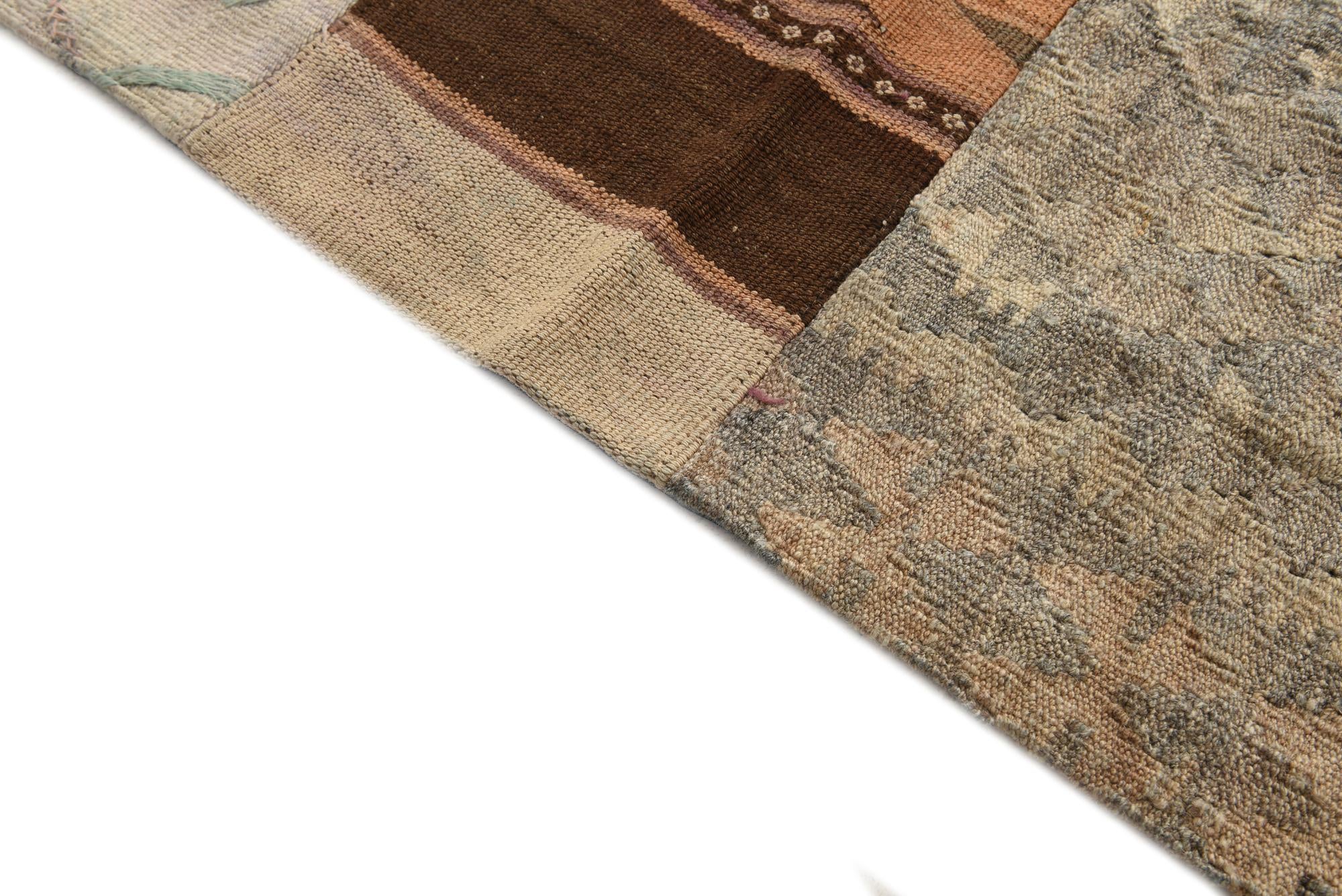6' x 7' 8 Hand Woven Kilim Patchwork Wool Rug