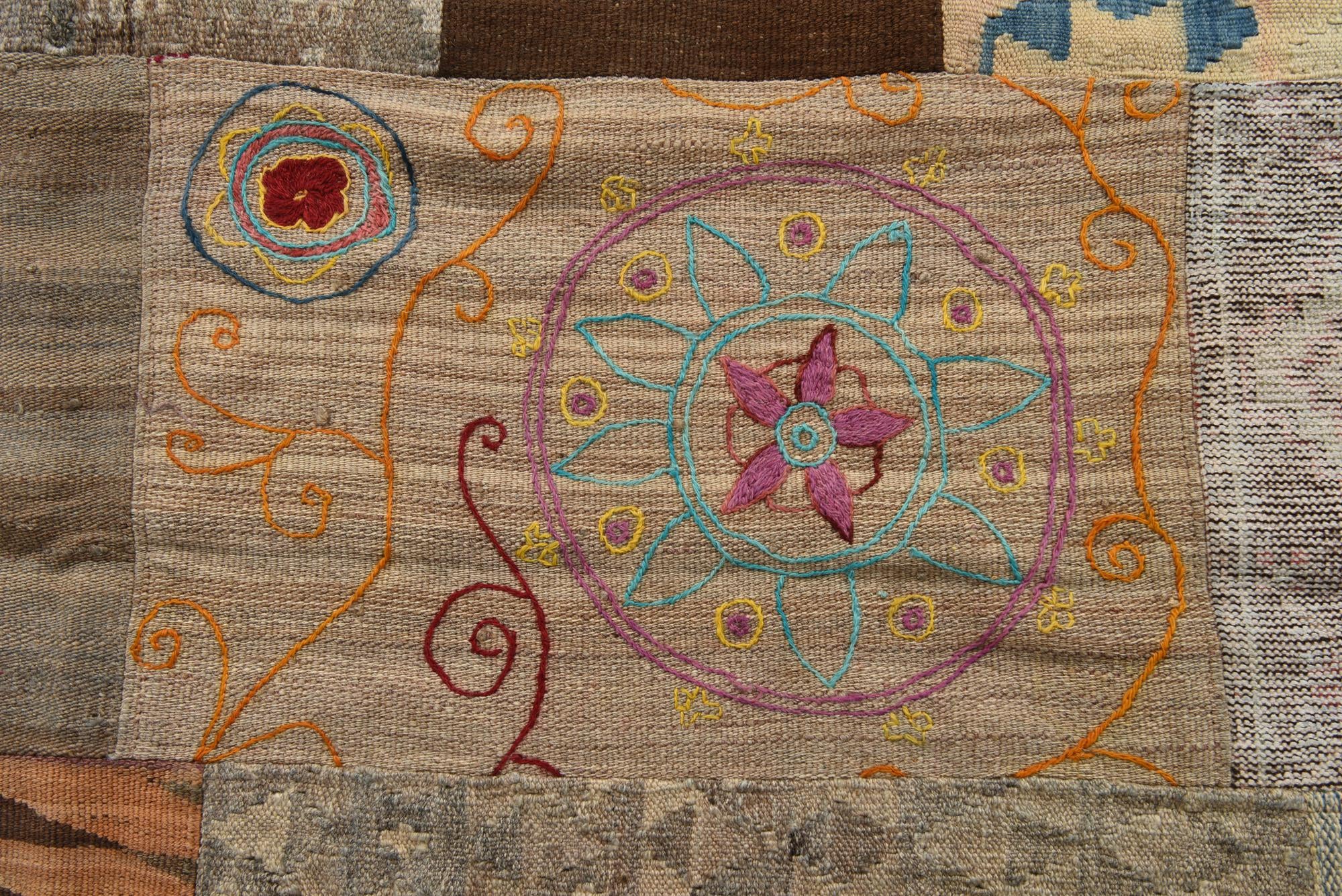 6' x 7' 8 Hand Woven Kilim Patchwork Wool Rug