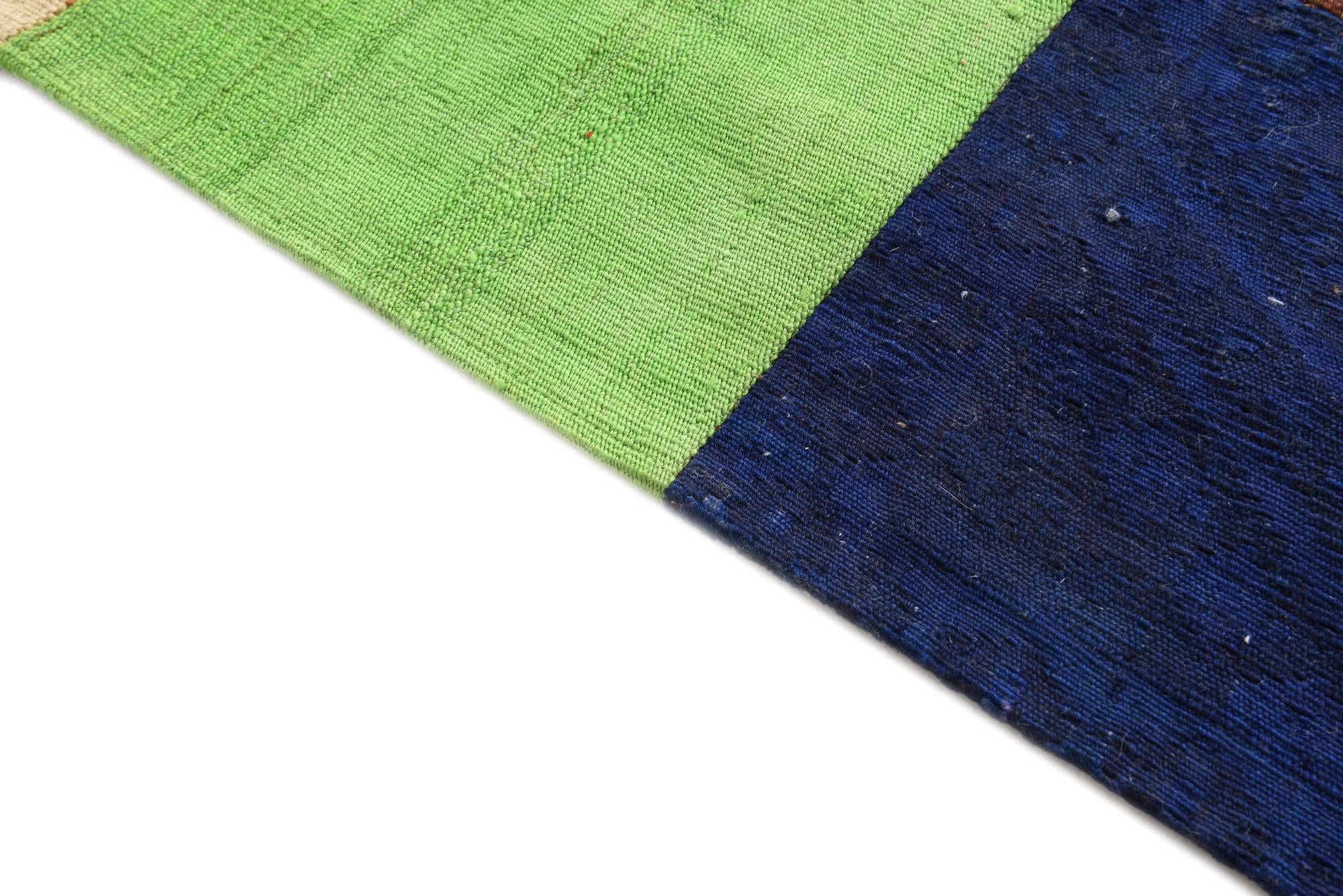 5' 7 x 7' 11 Hand Woven Kilim Patchwork Wool Rug