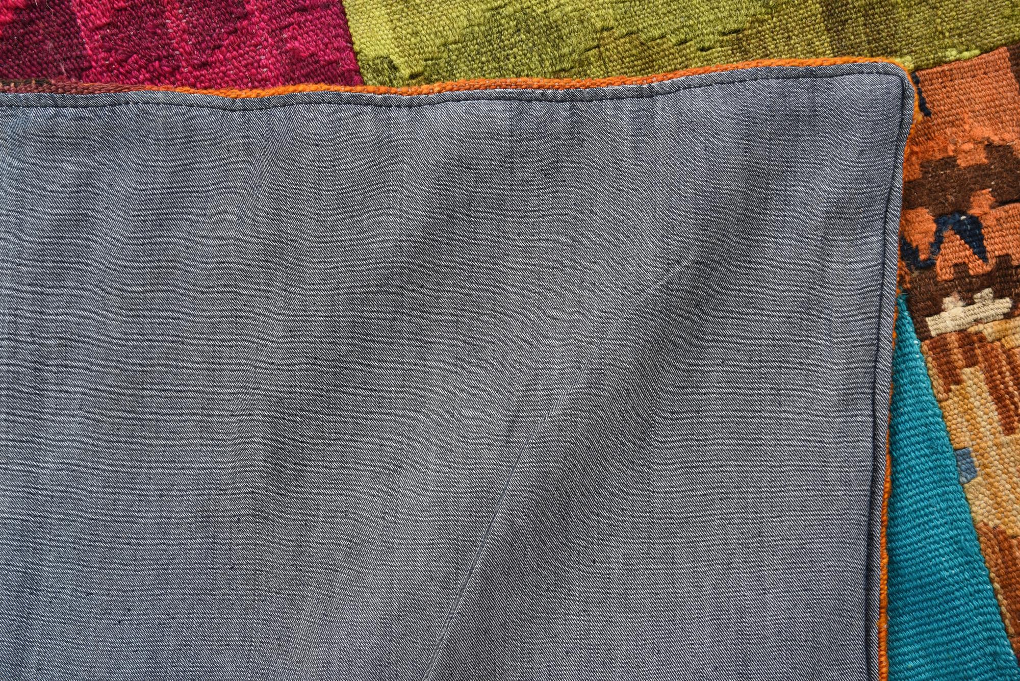 5' 7 x 7' 11 Hand Woven Kilim Patchwork Wool Rug