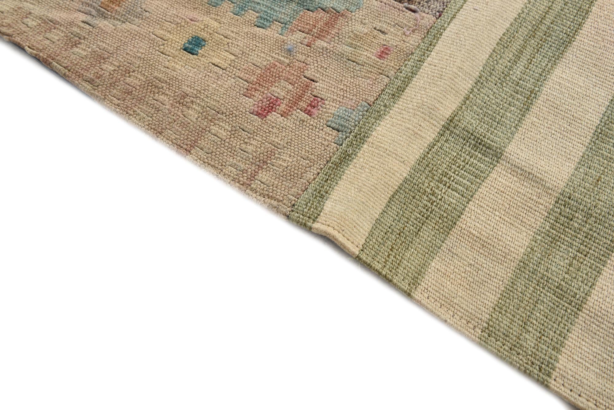 5' 6 x 8' 1 Hand Woven Kilim Patchwork Wool Rug