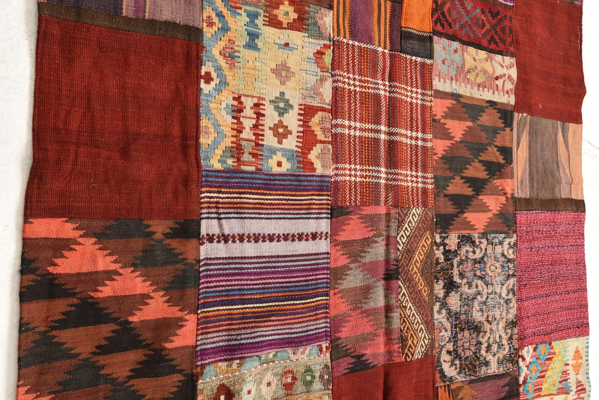 5' x 6' 7 Hand Woven Kilim Patchwork Wool Rug