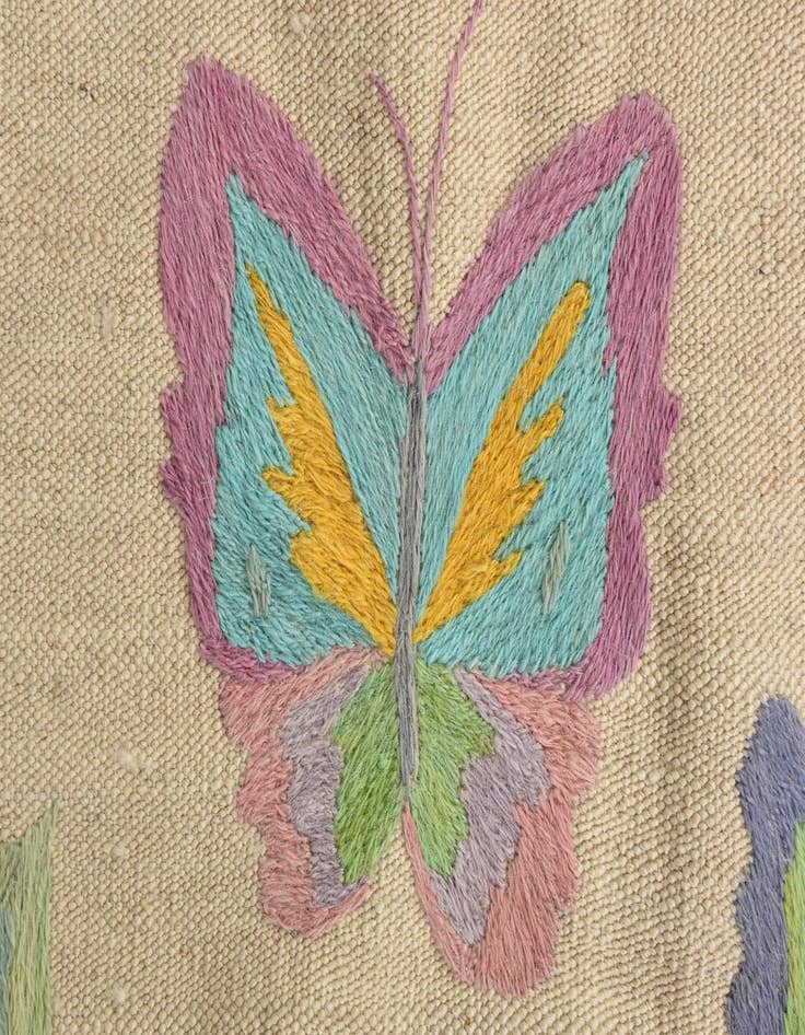 Detail image of 5' 4 x 7' 7  Hand Woven Kilim Suzani Wool Rug